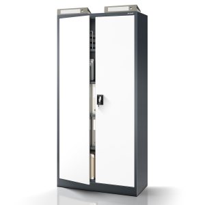 Szafa na dokumenty biurowa metalowa antracytowo-biała: JAN H, 900 x 1950 x 400 mm