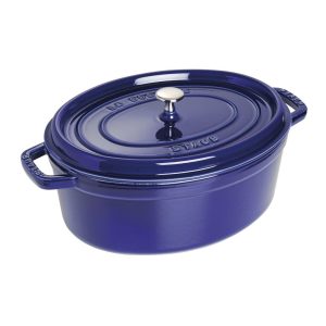 STAUB LA COCOTTE Garnek żeliwny owalny 5.5 ltr, niebieski