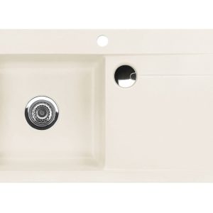 Systemceram Stema 90 Jasmin, zlewozmywak ceramiczny, korek manualny