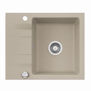 Systemceram Genea 60 Fango, zlewozmywak ceramiczny, korek manualny