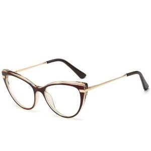 Okulary kocie do komputera damskie z filtrem BLUE Light zerówki 2567-1