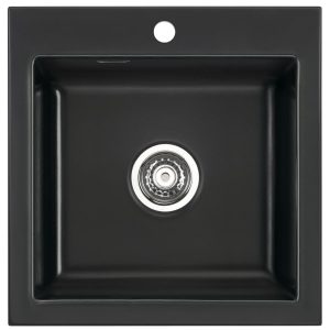 Systemceram Mera 51 Zlew ceramiczny Nero, korek manualny