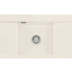 Systemceram Mera Middle Jasmin, zlew ceramiczny, korek manualny