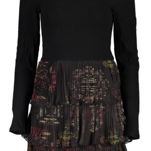 Damska rozkloszowana sukienka długi rękaw DESIGUAL