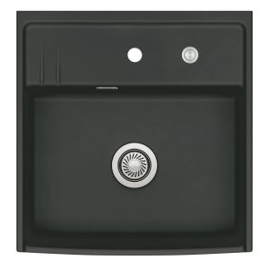 Systemceram Kentro 60 zlewozmywak ceramiczny, Nigra, korek manualny