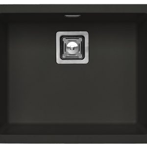 Alveus QUADRIX 50 kol. deep black (56x46) Zlew Granital+ z syfonem POP-UP