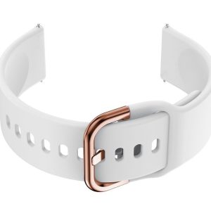 Pasek gumowy do smartwatch U01 - biały/rosegold - 20mm