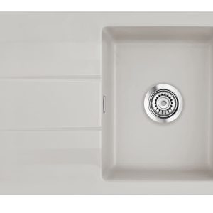 Systemceram Genea 75 Alu, zlewozmywak ceramiczny, korek manualny