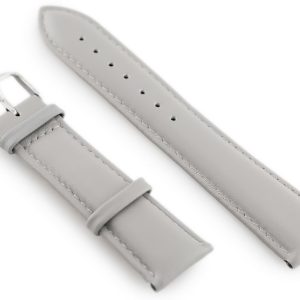 Pasek skórzany do zegarka W83 - popielaty - 24mm