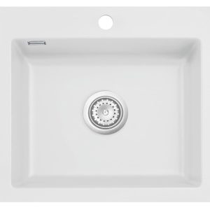 Systemceram Mera 57 Satin, Zlew ceramiczny, korek manualny
