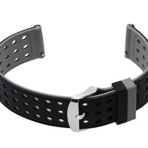 Pasek gumowy do zegarka U12 - czarny/szary - 20mm