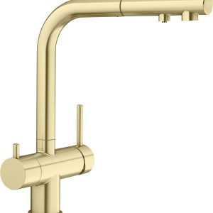 BLANCO FONTAS-S II Satin GOLD z wyciąganą wylewką Użyj kodu 23BLA06 i płać mniej