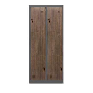 Szafa metalowa ubraniowa JULIA, 800 x 1850 x 450 mm, Eco Design: antracytowa/ orzech