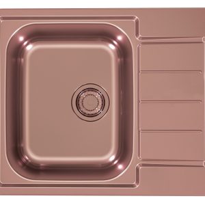 Alveus Monarch LINE 110 MIEDŹ 61,5x50 1k zlew wpuszczany z odpływem zatyczkowym fi 114 z syfonem