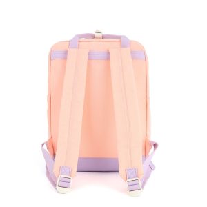 Pojemny, miejski plecak damski w różowo-fioletowym kolorze z kieszenią zewnętrzną - Himawari