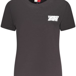 TOMMY HILFIGER KOSZULKA Z KRÓTKIM RĘKAWEM DAMSKA CZARNA