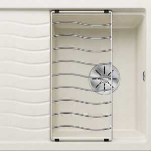 Zlewozmywak ELON 45 S Silgranit delikatny biały odwracalny, InFino, kratka ociekowa