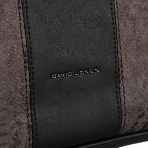 Torebka damska ze skóry ekologicznej z wężowym wzorem - David Jones