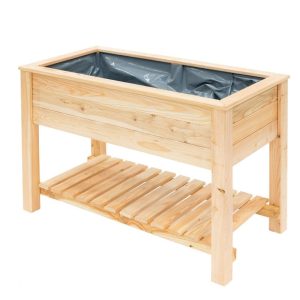 Westmann Podwyższona grządka Emily z drewna modrzewiowego z półką Natura 120x65x75 cm