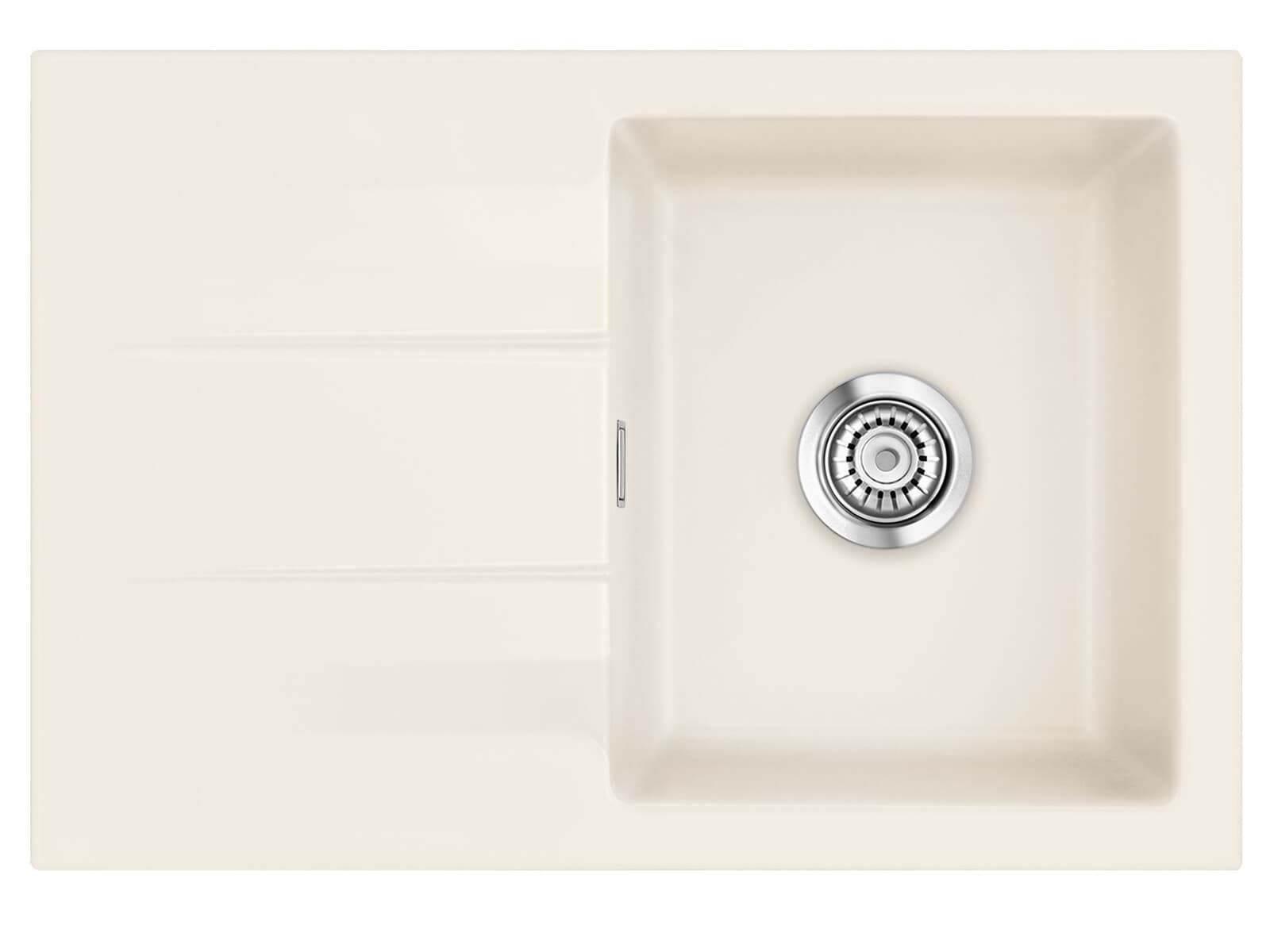 Systemceram Genea 75 Jasmin, zlewozmywak ceramiczny, korek manualny