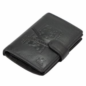 Money Kepper portfel pionowy męski skóra naturalna męski wzór system RFID