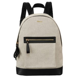 Duży, miejski plecak damski w beżowym kolorze płótno canvas Peterson