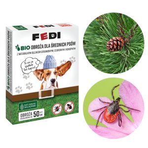 Bio Obroża przeciw pchłom i kleszczom dla średnich psów 50cm - Fedi