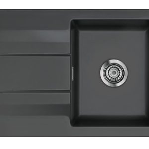 Systemceram Genea 75 Schiefer, zlewozmywak ceramiczny, korek manualny