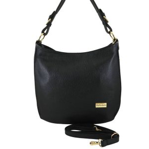 Duża i elegancka torebka skórzana - Czarna