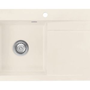 Systemceram Stema 80 Jasmin, zlewozmywak ceramiczny, korek manualny