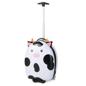 Walizka dziecięca na kółkach z uroczym motywem krówki