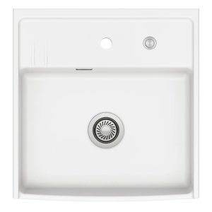 Systemceram Kentro 60 zlewozmywak ceramiczny, Polar, korek manualny