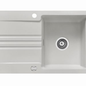 Systemceram Kara 85 Alu, zlewozmywak ceramiczny, korek manualny