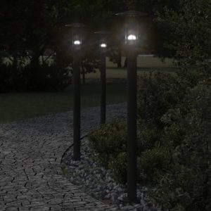 Lampa ogrodowa na słupku LED, czarna, 100 cm, stal nierdzewna