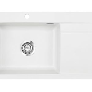 Systemceram Stema 86 SL Polar, zlewozmywak ceramiczny, korek manualny