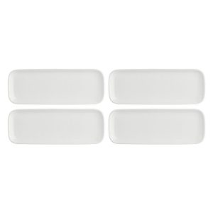 LA PORCELLANA BIANCA ESSENZIALE NEW AGE Zestaw 4 tac prostokątnych 30 x 11 cm