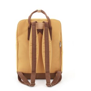 Żółto-brązowy, stylowy plecak zawieszony na regulowanych szelkach - Himawari