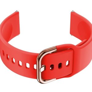 Pasek gumowy do smartwatch U01 - czerwony/r.gold - 20mm