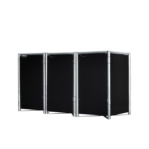Hide Metalowy pojemnik na śmieci na 3 kosze na śmieci 120 litrów Czarny 64x181x115cm
