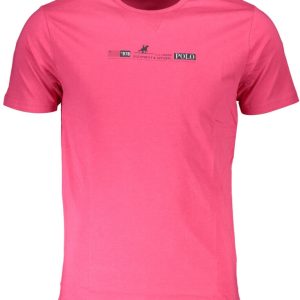 US GRAND POLO T-SHIRT MĘSKI Z KRÓTKIM RĘKAWEM RÓŻOWY