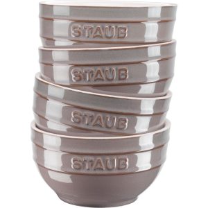 STAUB SERVING Zestaw 4 misek okrągłych 14 cm, antyczny grafitowy