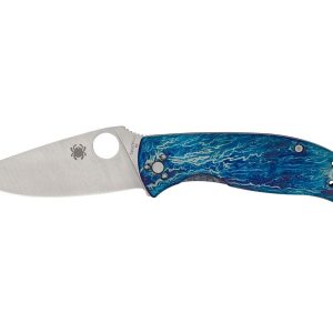 Spyderco TENACIOUS BLUE TI D2 PLAIN C122TIBLD2P