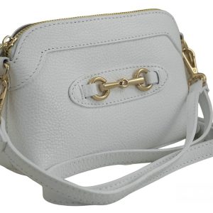 Mała torebka wizytowa skórzana - Biała