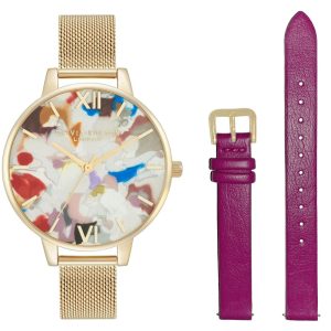 Zegarek OLIVIA BURTON OBGSET153. Kwarcowy, Kolor czerwony. Kobieta.