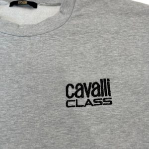 SZARY męska bluza przez głowę KLASY CAVALLI