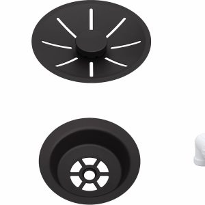 BLANCO Armatura odpływowo-przelewowa 1x3,5" z InFino i elementami stalowymi czarny mat