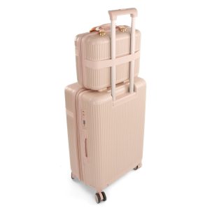 Kuferek podróżny mały ABS Nokiro 12'- pudrowy róż