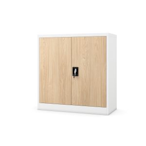 Szafka biurowa BEATA, 900 x 930 x 400 mm, Eco Design: biała/ dąb sonoma