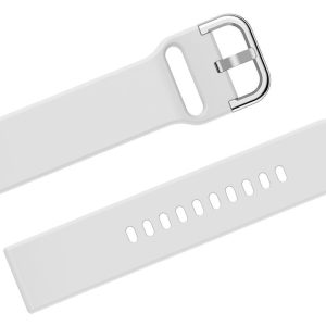 Pasek gumowy do smartwatch U01 - biały/srebrny - 20mm