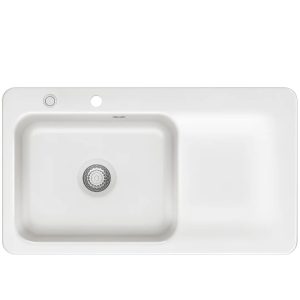 Systemceram Juna 90 Gronland, zlewozmywak ceramiczny, korek manualny